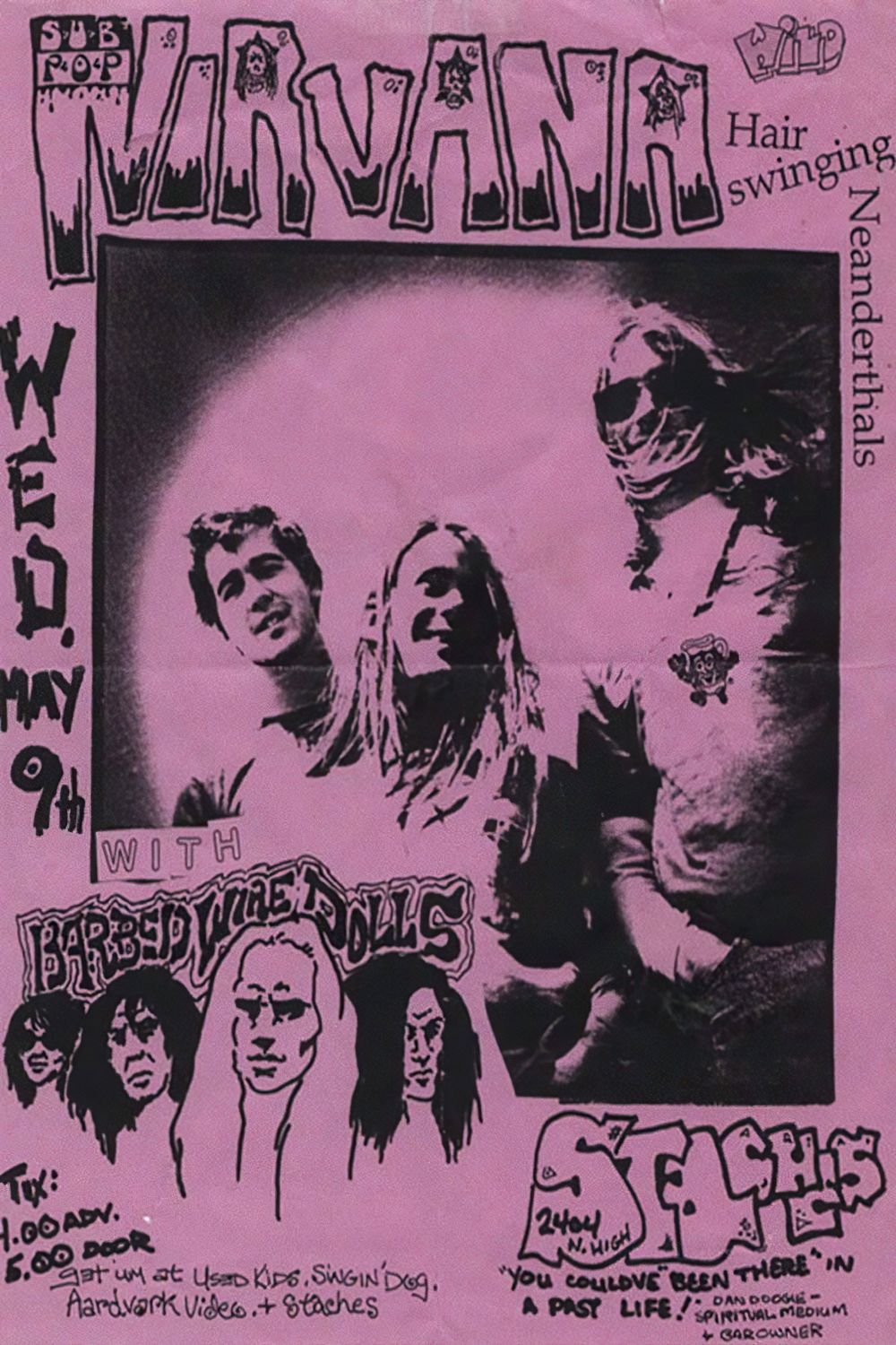 NIRVANA 90’s vintage poster  cobain Nirvana Kurt Cobain 90s Grunge Band Concert Poster Wall Art Print